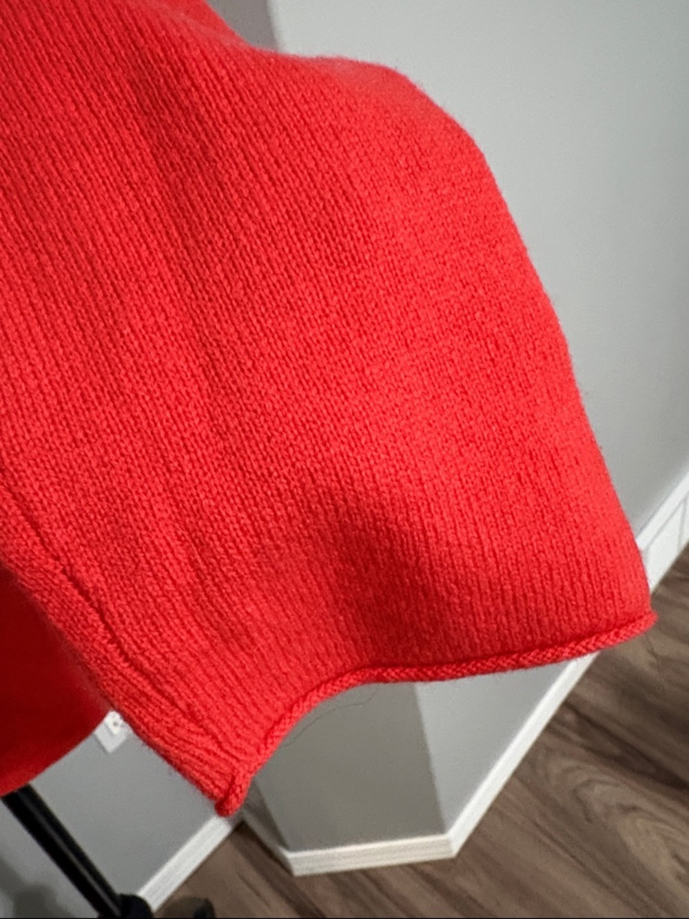NWOT Celeste Coral-Red Wool-Cashmere Crewneck Sweater - Picture 5 of 5